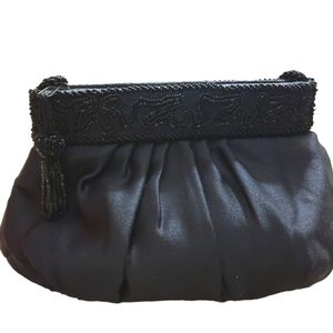 Carla Marchi Black Evening Bag w/Beads